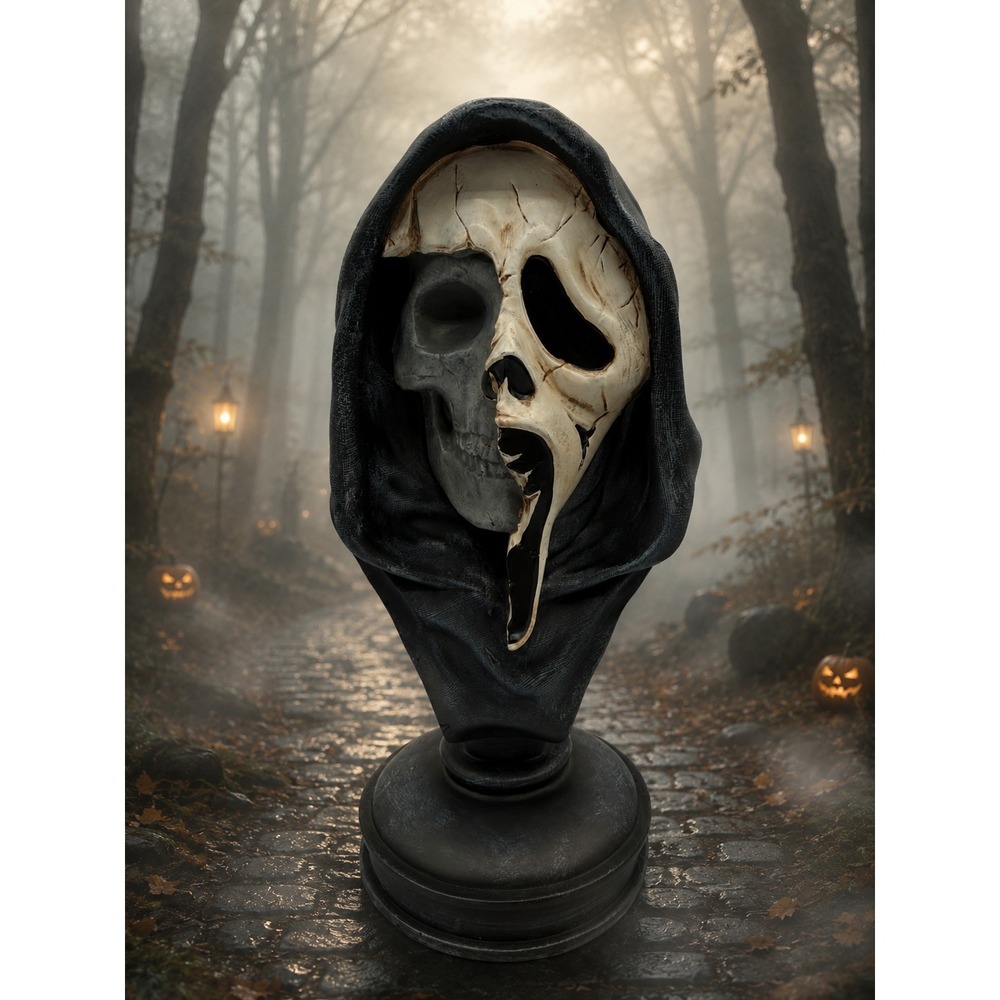 2026 Spirit Halloween Ghostface Skull Scream Bust Statue NEW! VHTF! 13" TALL